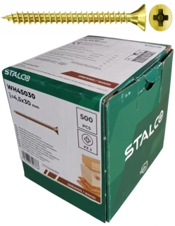 Skrutky samorezné 4,5x30 mm PZ2 celozávit – STALCO, 500 ks