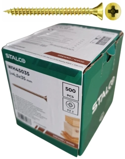 Skrutky samorezné 4,5x35 mm PZ2 celozávit – STALCO, 500 ks