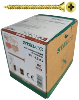 Skrutky samorezné 4,5x45 mm PZ2 celozávit – STALCO, 300 ks