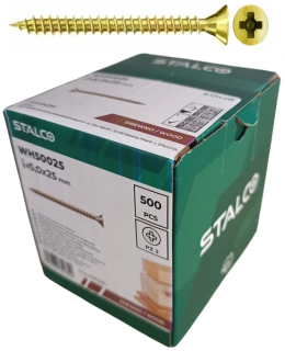 Skrutky samorezné 5x25 mm PZ2 celozávit – STALCO, 500 ks