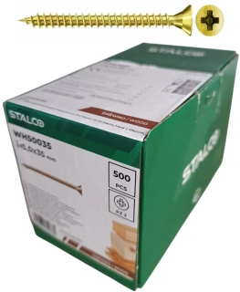 Skrutky samorezné 5x35 mm PZ2 celozávit – STALCO, 500 ks