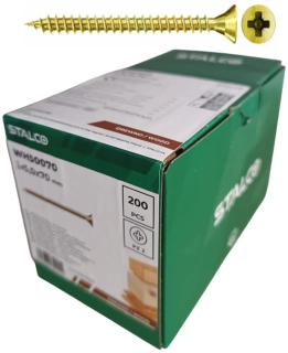 Skrutky samorezné 5x70 mm PZ2 celozávit – STALCO, 200 ks