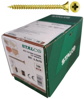 Skrutky samorezné 6x70 mm PZ3 celozávit – STALCO, 100 ks