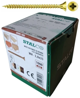 Skrutky samorezné 3x35 mm PZ1 celozávit – STALCO, 1000 ks