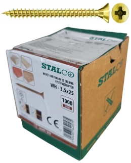 Skrutky samorezné 3,5x25 mm PZ2 celozávit – STALCO, 1000 ks