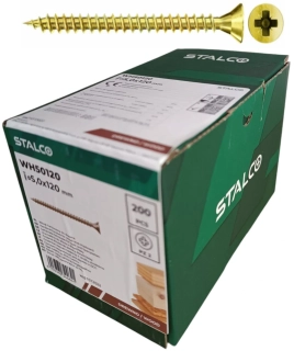 Skrutky samorezné 5x120 mm PZ2 čiastočný závit – STALCO, 200 ks