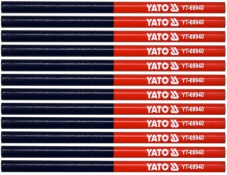 YATO tesárska ceruzka modro-červená – 12 ks (YT-69940)