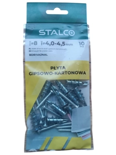 Hmoždinka "driva" do sádrokartónových stien priem. vŕtania: Ø8mm ,skrutka: 4,0-4,5mm , 10 ks