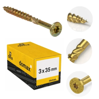 3x35mm 500ks Skrutky do dreva CS - zápustná hlava TORX Domax