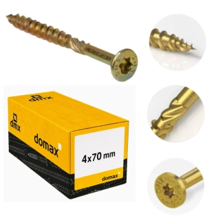 4x70mm 200ks Skrutky do dreva CS - zápustná hlava TORX Domax