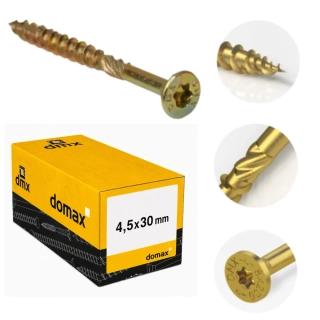 4,5x30mm 200ks Skrutky do dreva CS - zápustná hlava TORX Domax