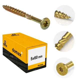 5x60mm 200ks Skrutky do dreva CS - zápustná hlava TORX Domax