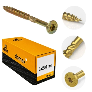 6x220mm 100ks Skrutky do dreva CS - zápustná hlava TORX Domax