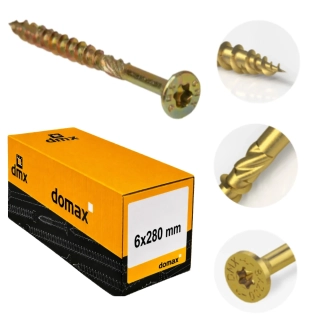 6x280mm 100ks Skrutky do dreva CS - zápustná hlava TORX Domax